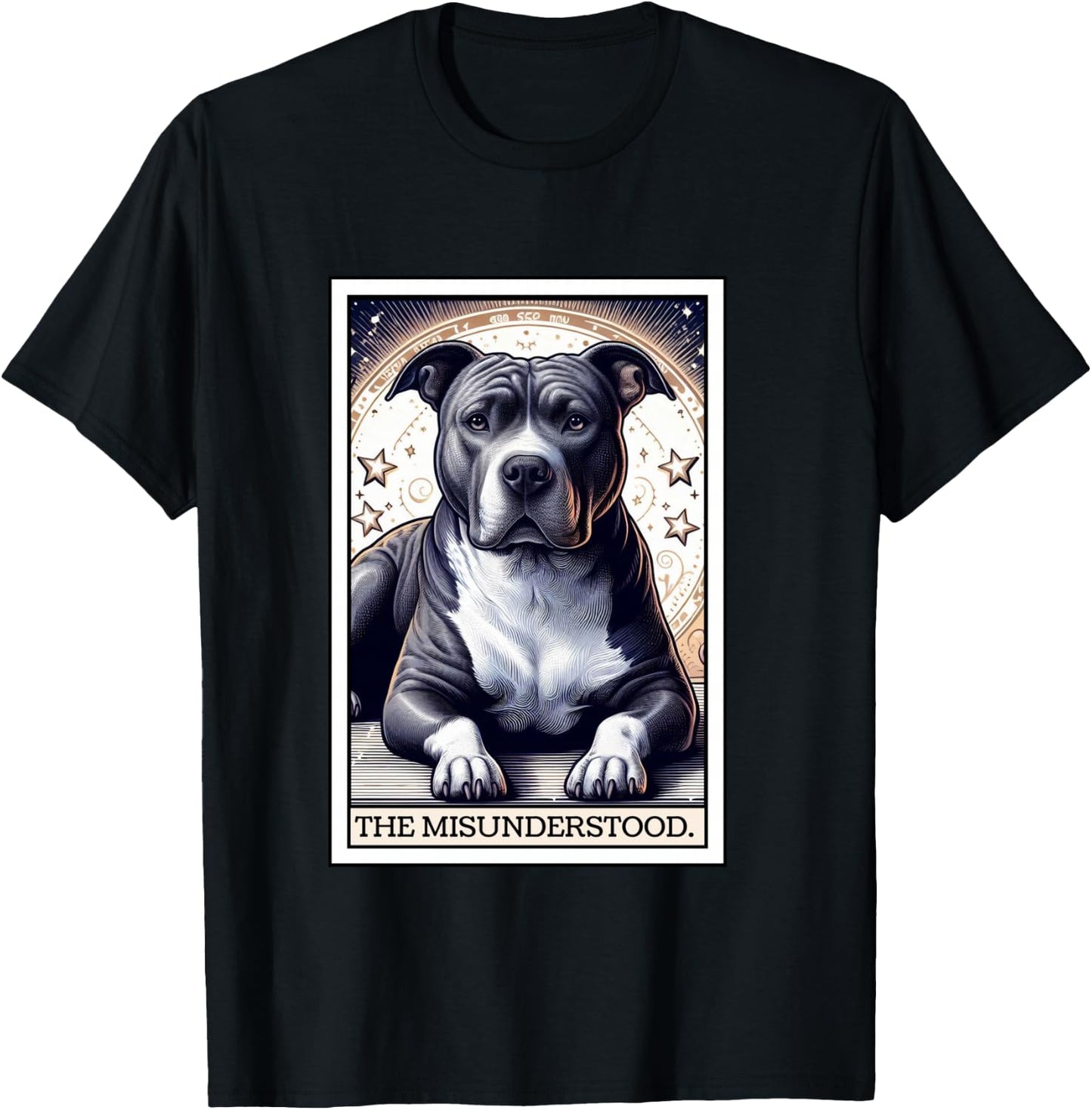 Pitbull Tarot Card Women Men Pitbull Lover Pittie Dog Mom T-Shirt - T-Shirt | Black