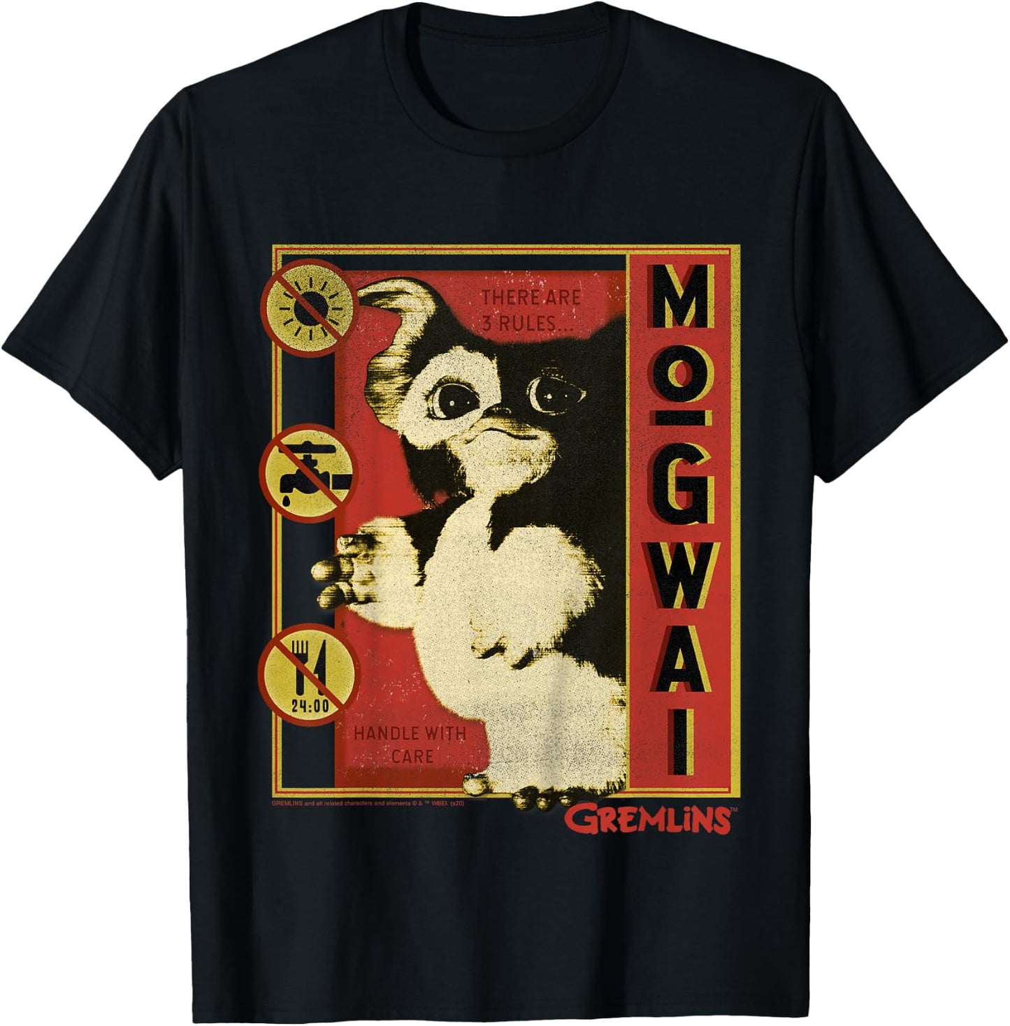 Kids Gremlins Mogwai Three Rules Poster T-Shirt - T-Shirt | Black