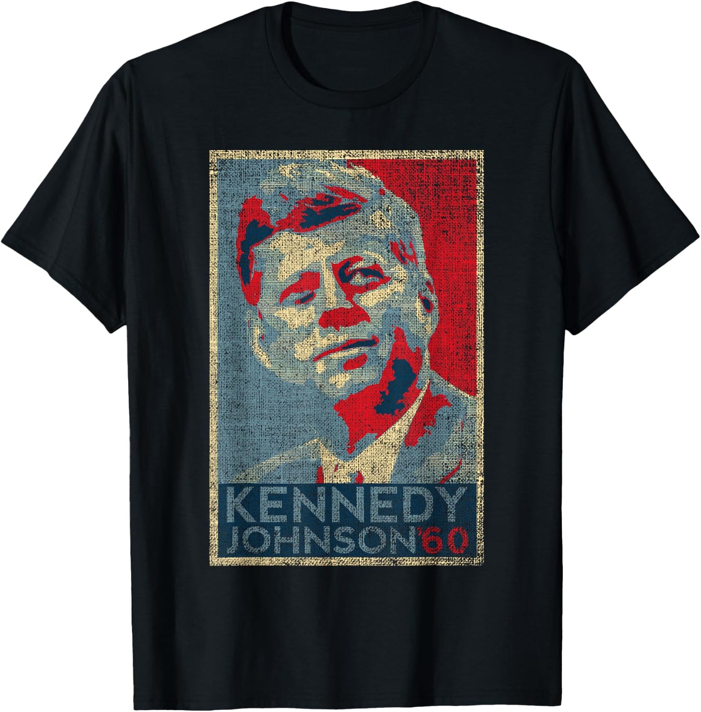 Kennedy Johnson 1960 Retro Campaign 4th of July President T-Shirt - T-Shirt | Black