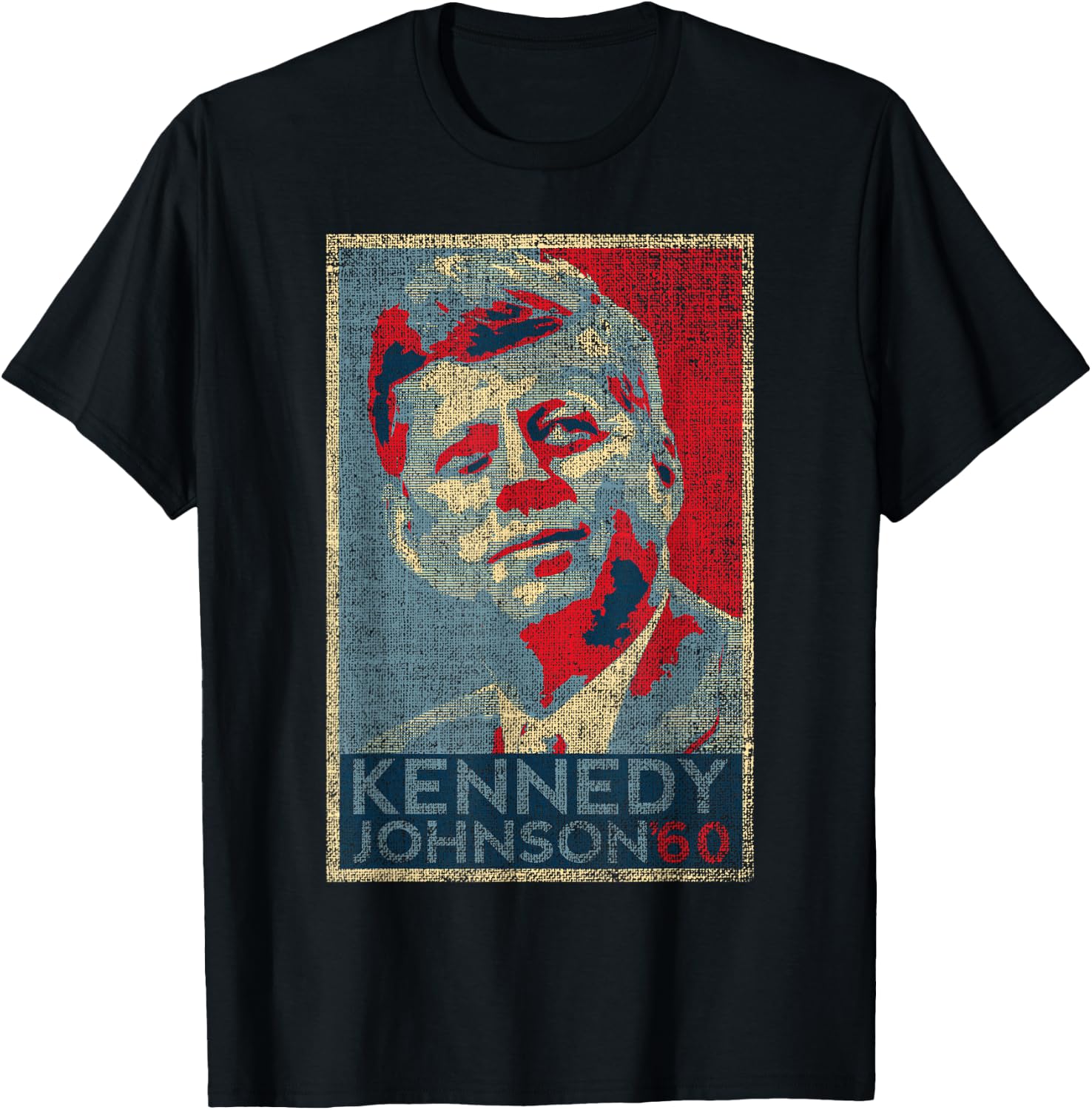 Kennedy Johnson 1960 Retro Campaign 4th of July President T-Shirt - T-Shirt | Black