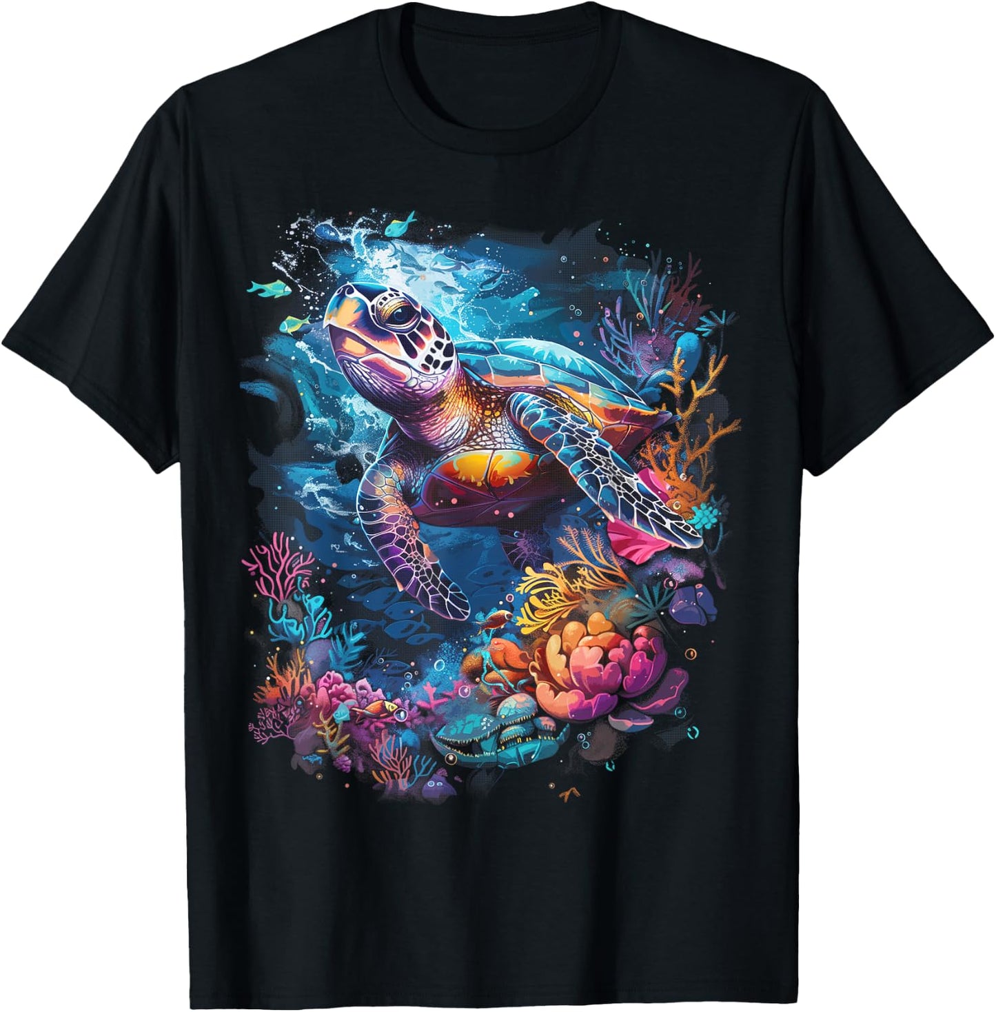 Sea Turtle Beach Lover Ocean Animal Graphic Novelty T-Shirt - T-Shirt | Black