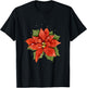 Poinsettia Watercolor Flower Holiday Christmas Gift T-Shirt - T-Shirt | Black