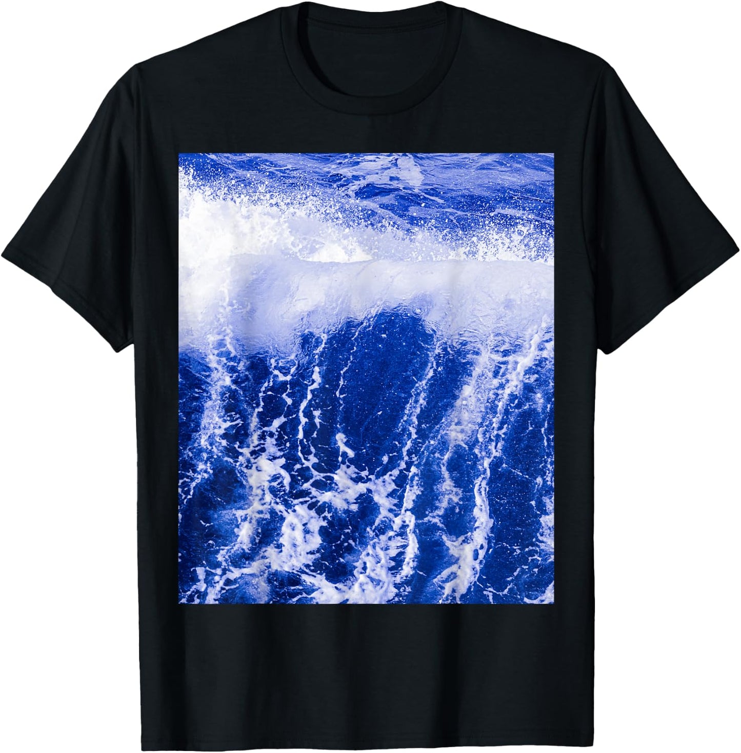 Blue Ocean Wave - Blue foaming clear water T-Shirt - T-Shirt | Black