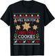 Will Run For Christmas Cookies - Christmas Running Ugly T-Shirt - T-Shirt | Black
