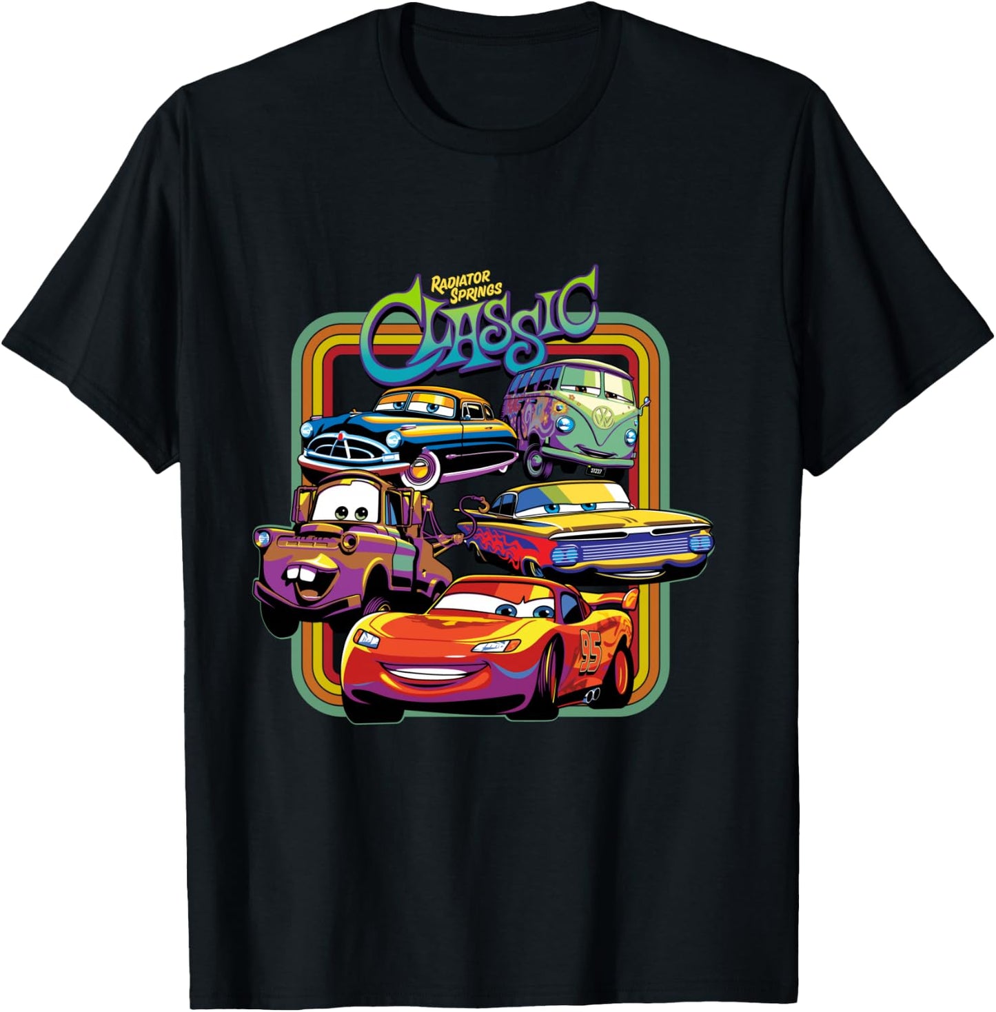 Disney Pixar Cars Radiator Springs Classic T-Shirt - T-Shirt | Black