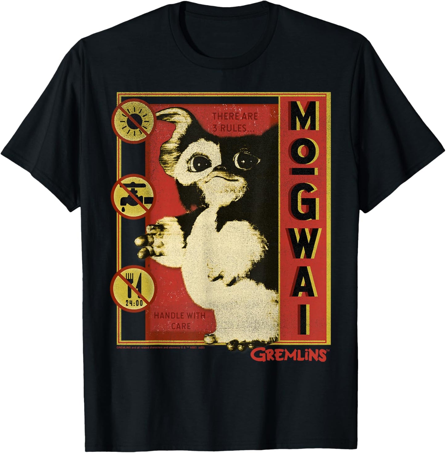 Gremlins Mogwai Three Rules Poster Small T-Shirt - T-Shirt | Black
