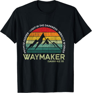 Vintage Waymaker Promise Keeper Miracle Worker Christian T-Shirt - T-Shirt | Black