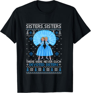Sisters White Xmas Snow Christmas Movie 1954 Holiday Pajamas T-Shirt - T-Shirt | Black
