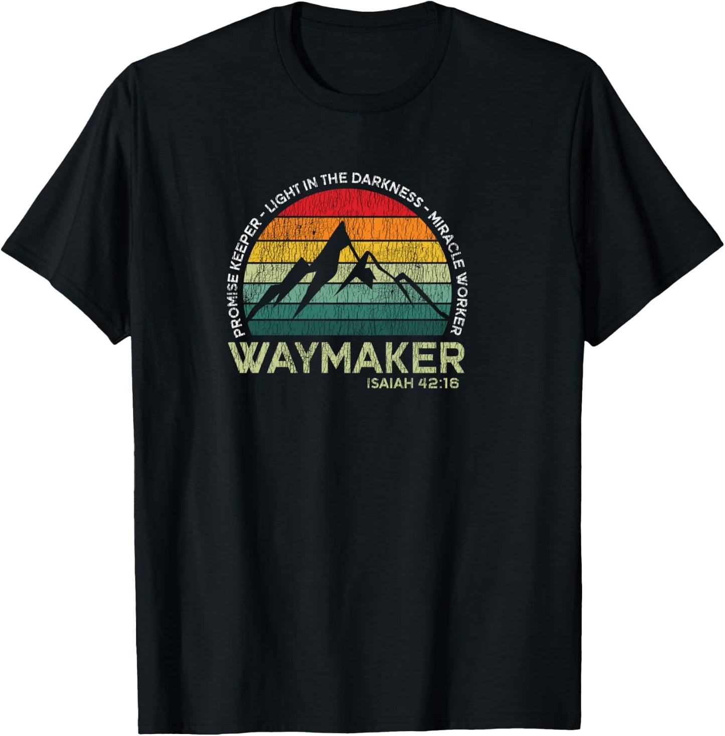 Vintage Waymaker Promise Keeper Miracle Worker Christian T-Shirt - T-Shirt | Black