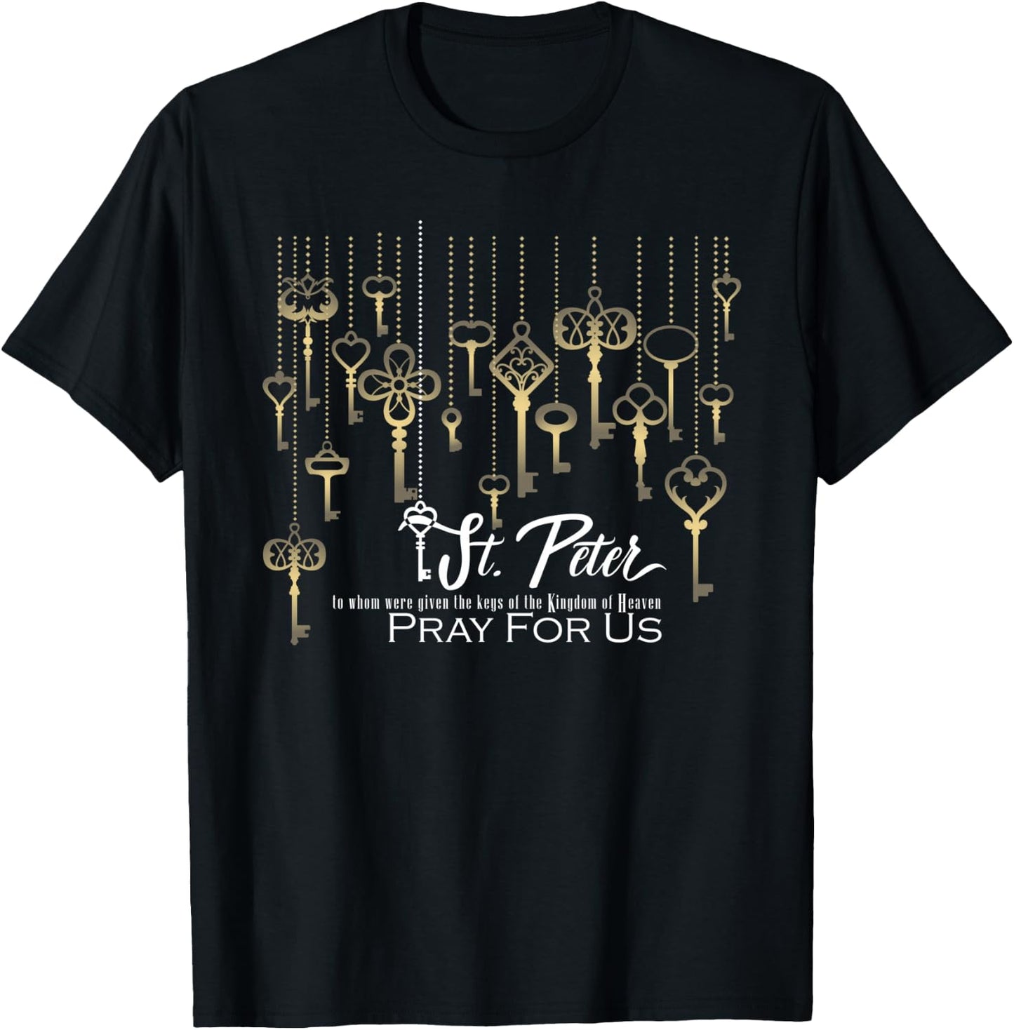 St. Peter Keys to the Kingdom of Heaven Apostles Saints T-Shirt - T-Shirt | Black
