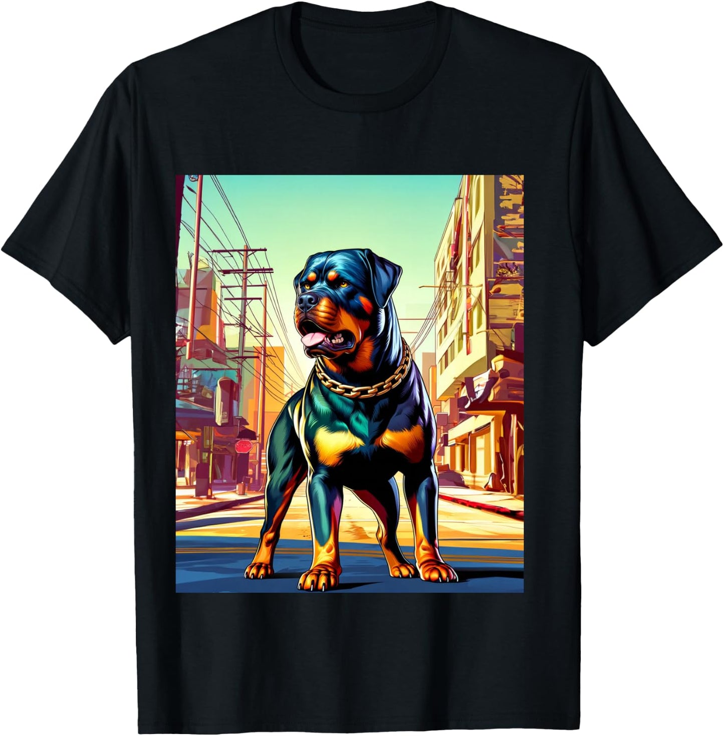 GTA Rottweiler Style T-Shirt - T-Shirt | Black