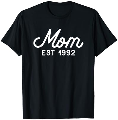 Mom Established 1992 Mothers Day T-Shirt - T-Shirt | Black