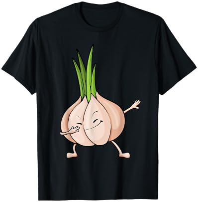 Cute Garlic Design Women Plant Food Garlic Lover T-Shirt - T-Shirt | Black