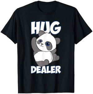 Funny Panda Free Hugs Hug Dealer Panda Hug T-Shirt - T-Shirt | Black