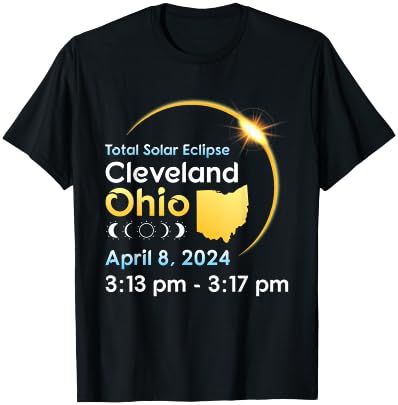 Totality Solar Eclipse In Cleveland Ohio On April 08 2024 T-Shirt - T-Shirt | Black
