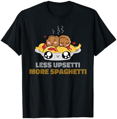 Less Upsetti More Spaghetti T-Shirt - T-Shirt | Black