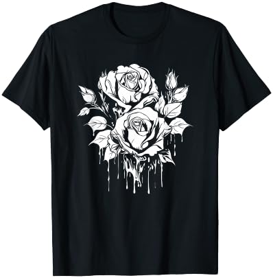 Goth Cool Gothic Occult - Red Rose T-Shirt - T-Shirt | Black