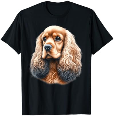 Cocker Spaniel Dog Portrait T-Shirt - T-Shirt | Black